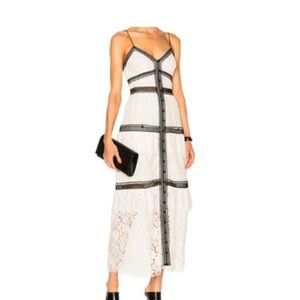 Self Portrait Black and White Lace Dress